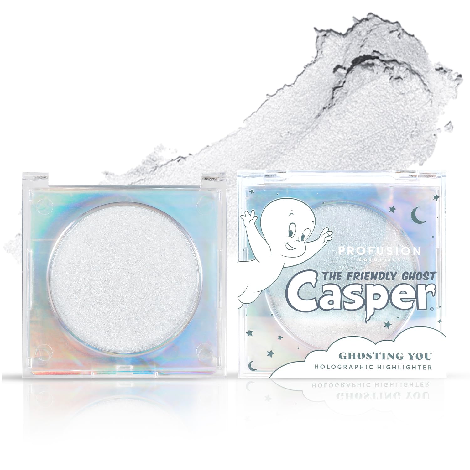 Profusion Cosmetics Casper The Friendly Ghost Holographic Highlighter, Essential for Long-Wearing and Supernatural Glow, Effortlessly Blends to Perfection and Resulting in a Dreamy Skin Finish