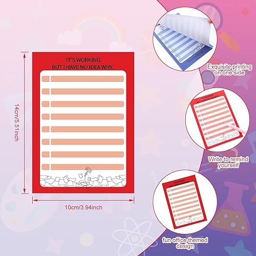 Miniatura 2 de Yeaqee 12 blocs de notas divertidos para compañeros de trabajo, divertidos bloc de notas sarcásticos, bloc de notas divertido para lista de tareas,