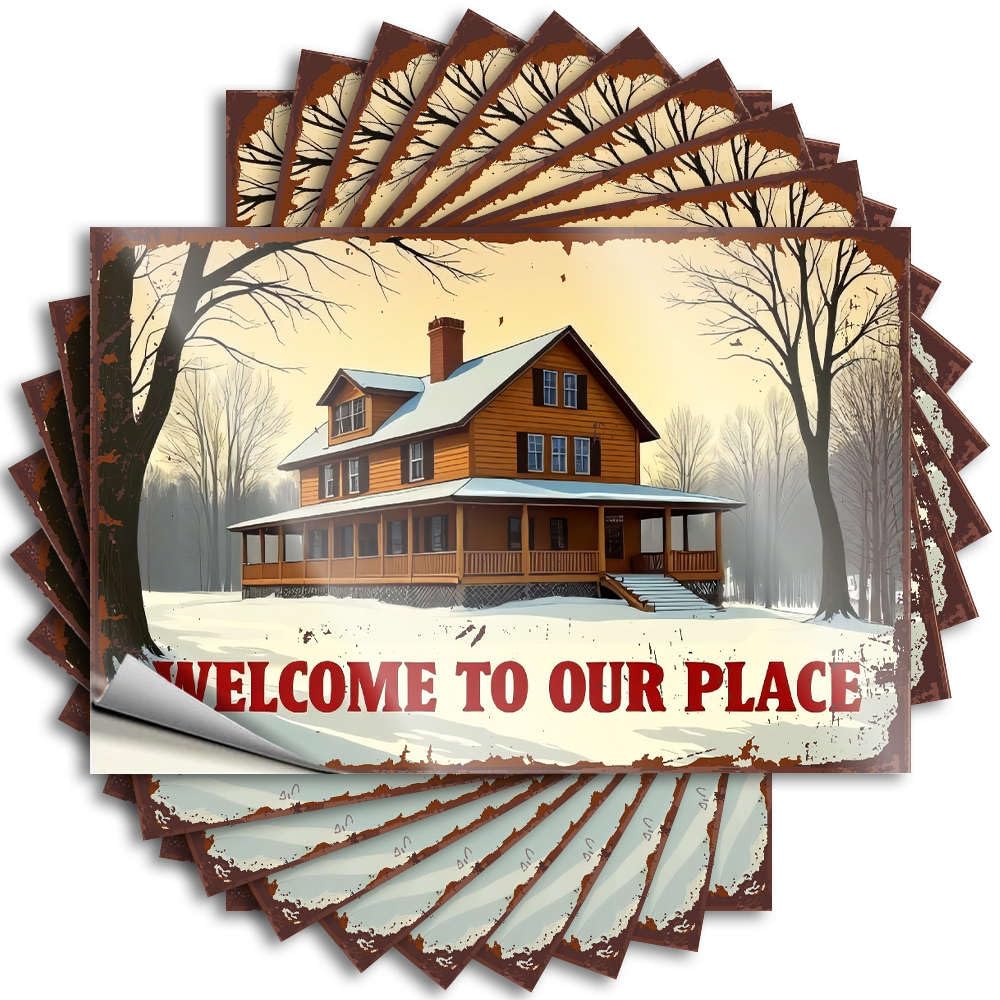 House Stuff, Lettering Sticker Student Hard Welcome to Our Place | Funny Waterproof Vinyl Stickers(6X9CM)