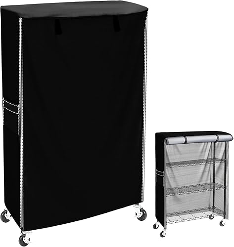 Miniatura 60 de Cubierta de estante de alambre, 600D, resistente al agua, a prueba de polvo, cubierta de estante de almacenamiento con cremallera para estantes