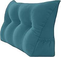 Vista 21 de Almohada triangular de lectura para reposo en cama, cojín grande de refuerzo para respaldo de cabecero, almohada de cuña con funda extraíble y dos