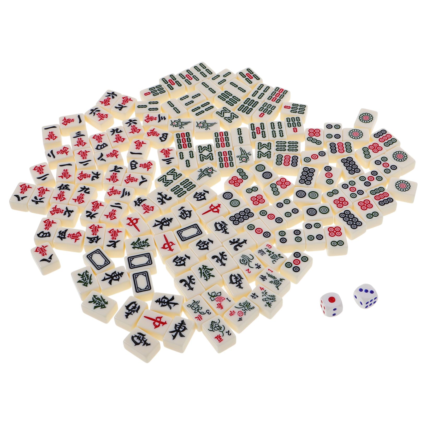 ibasenice Mini Mahjong Kit Portable Ensemble Compact De Tuiles Traditionnelles pour Voyage Et Usage Domestique pour Petits Et Étudiant