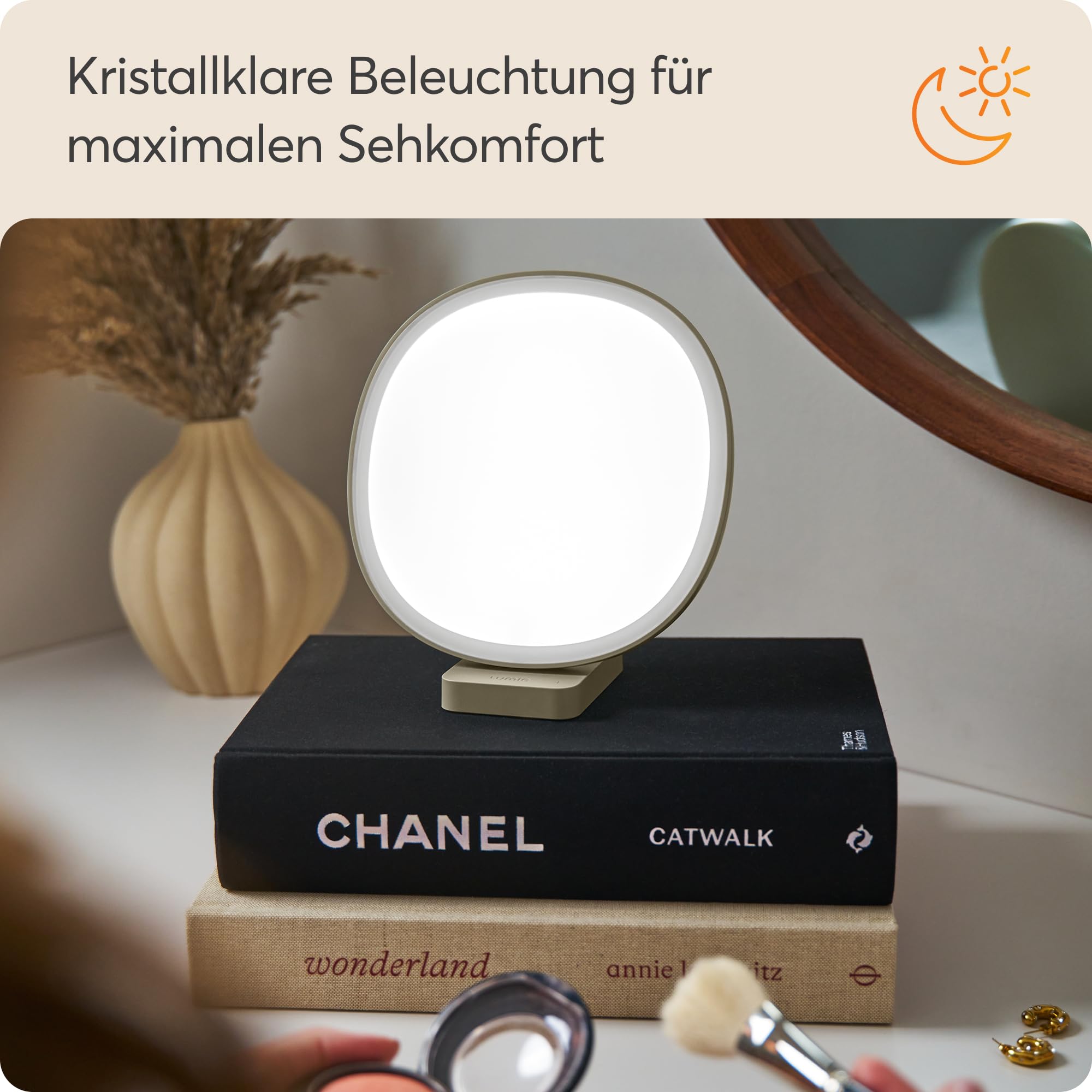 Lumie Dash, Kompakte Lichttherapielampe zur Verbesserung der Stimmung und Energie, mit kristallklarer Beleuchtung und maximalem visuellen Komfort