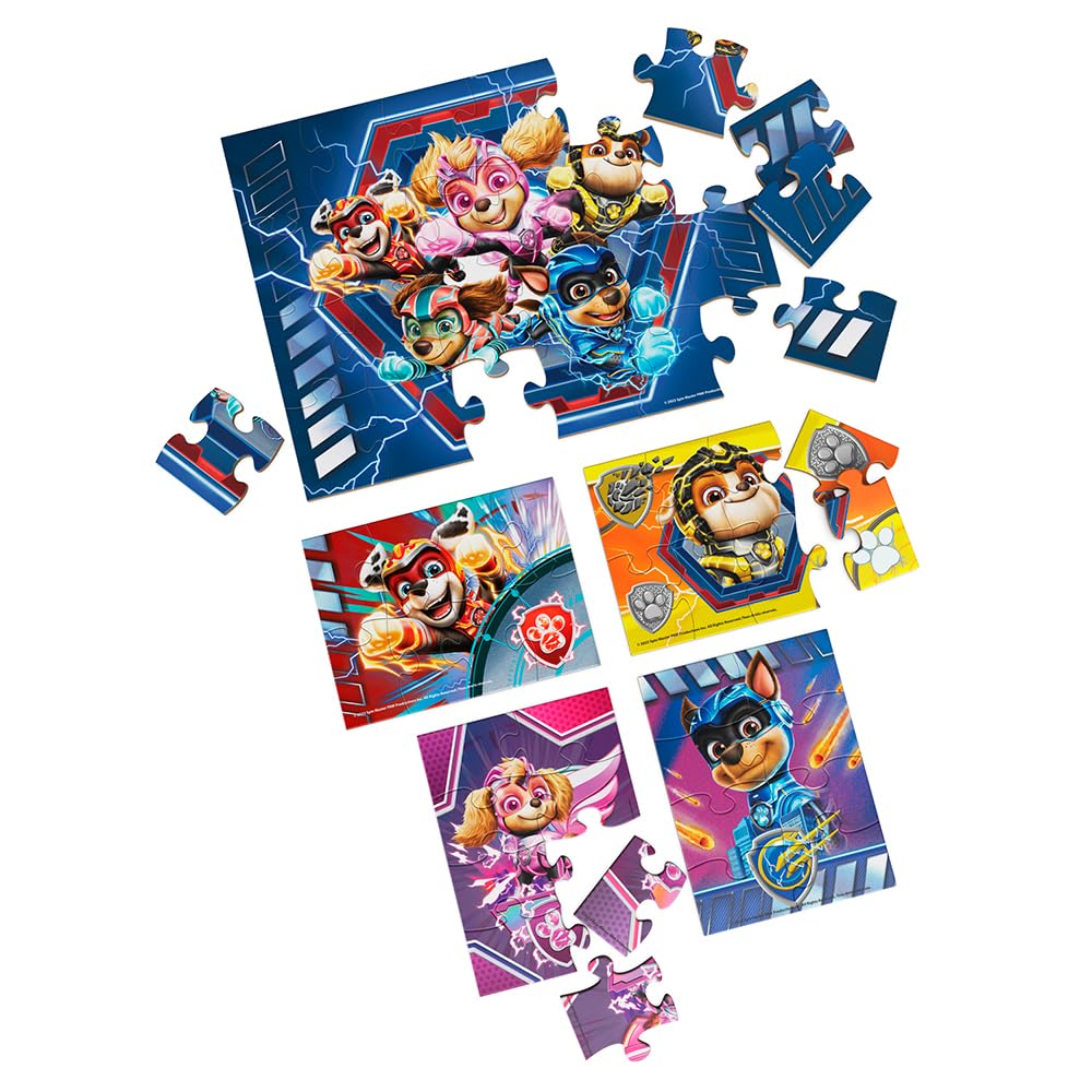 Paw Patrol Drewniane puzzle, zestaw 5 sztuk – Join Chase, Marshall i The Gang in Adventure