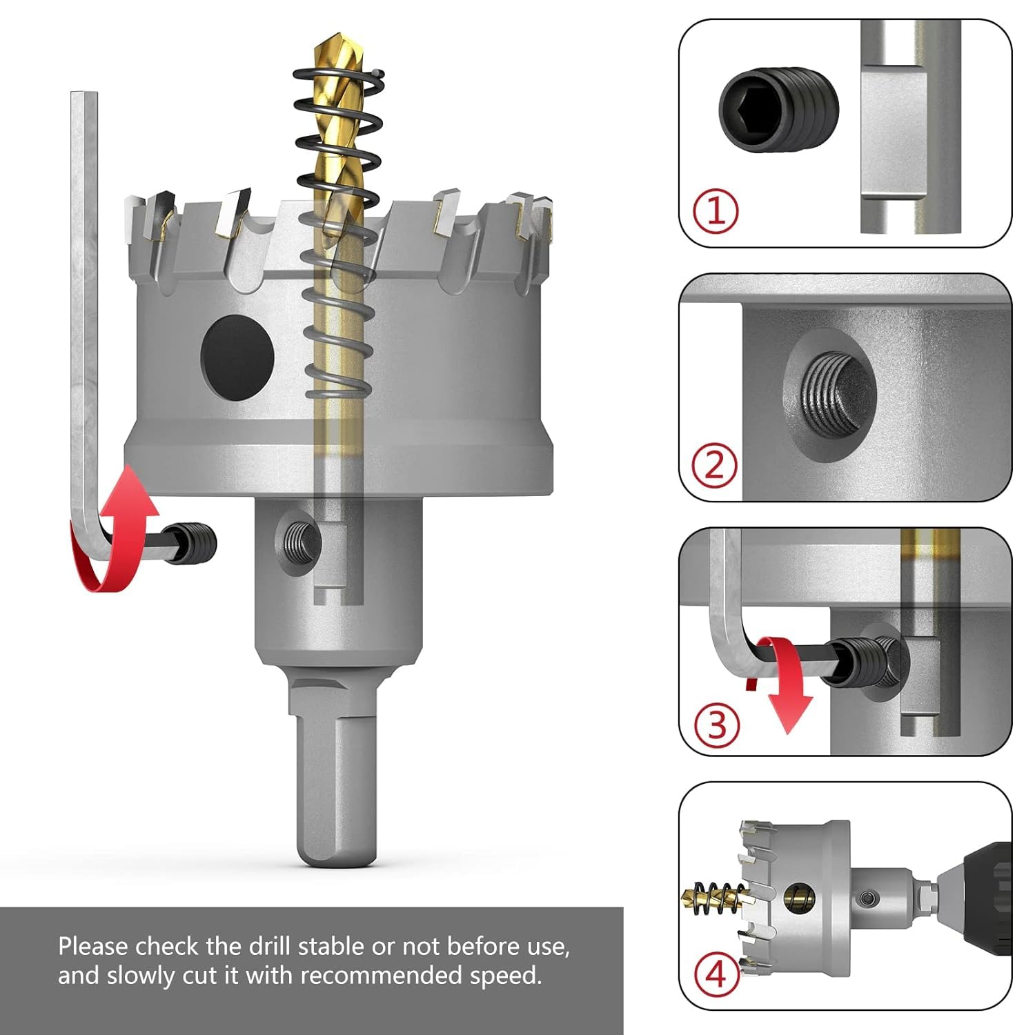GSTK Upgraded Heavy Duty Carbide Hole Saw 102mm|4",Metal Steel Hole Saw Drill Bit,TCT Hole Cutter-Alloy Hardness Upgraded, Life Upgraded, Ideal for Stainless Steel, mild Steel, Iron, Copper,etc