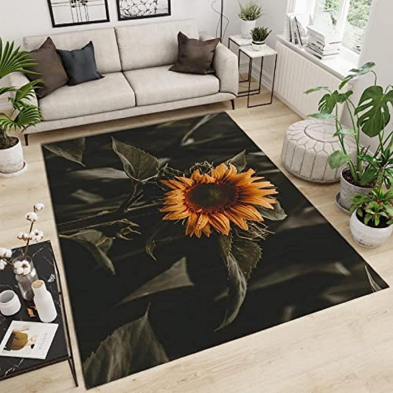 Tapis chambre poil court et doux lavable avec dessous antidérapant