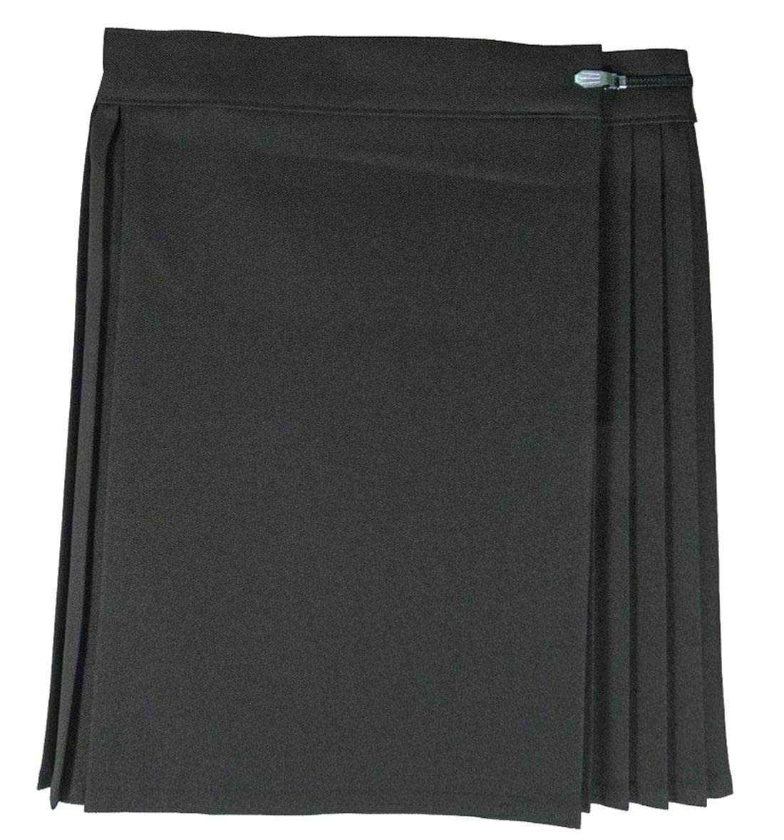 REAL LIFE FASHION LTD. Women Pleated Back Skirt Ladies School Uniform Netball Gym Kilt PE #Black Skirt #28 Waist