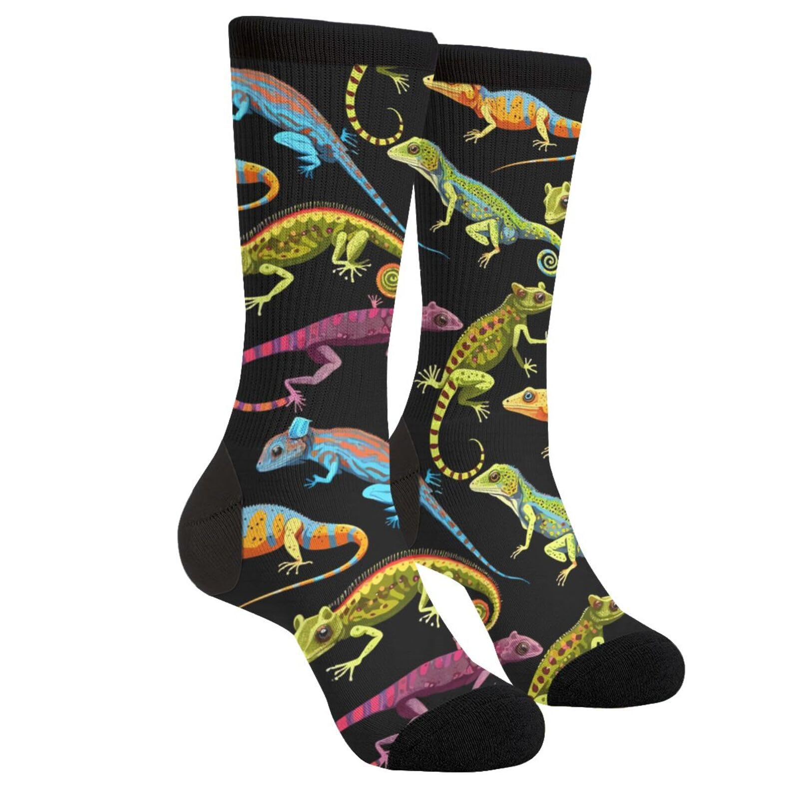 Yrassio Lizard Pet Novelty Crew Socks Casual Crazy Funny Dress Socks For Women Men Teens Gift