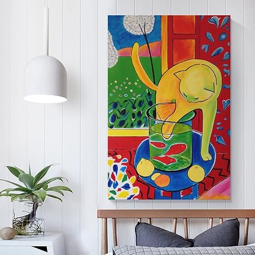 Miniatura 5 de Impresión de pintura al óleo francesa Henri Matisses Art Cat and Fishes Posters Colección Antigua Arte de Pared Pinturas Lienzo Decoración de Pared