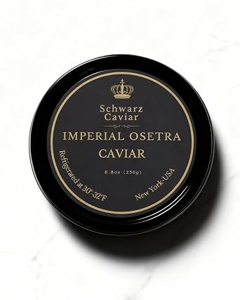 Imperial Ossetra Black Caviar 250g Schwarz Caviar Premium Sturgeon Roe Imported Gourmet Caviar Buttery, Nutty Flavor Luxury Seafood for Fine Dining & Entertaining