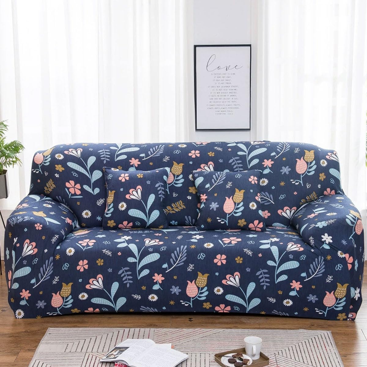 Sofa Slipcover Super Soft Sofa Slipcover Sofa Cover 1/2/3/4 Seater High Stretch Sofa Couch Covers Printed Pattern Sofa Covers All-inclusive Sofa Slipcover Wash(Size:3 Seater(190-230cm),Color:b 'G'> g)