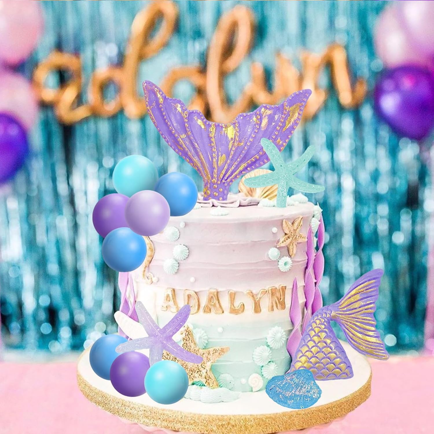 52 pezzi LaVenty Decorazione torta Sotto il mare in viola