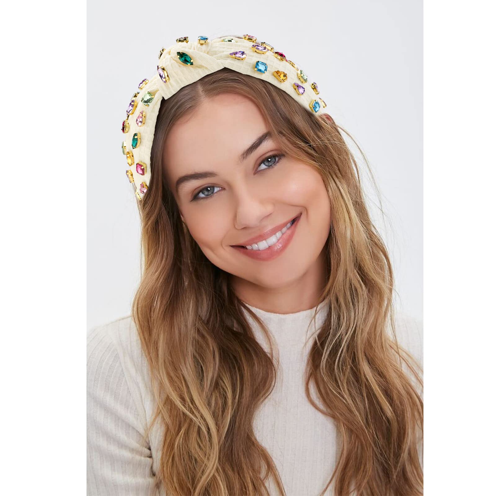 Amazon.com : YISSION 1PC Crystal Knotted Headband for Women  display picture 2