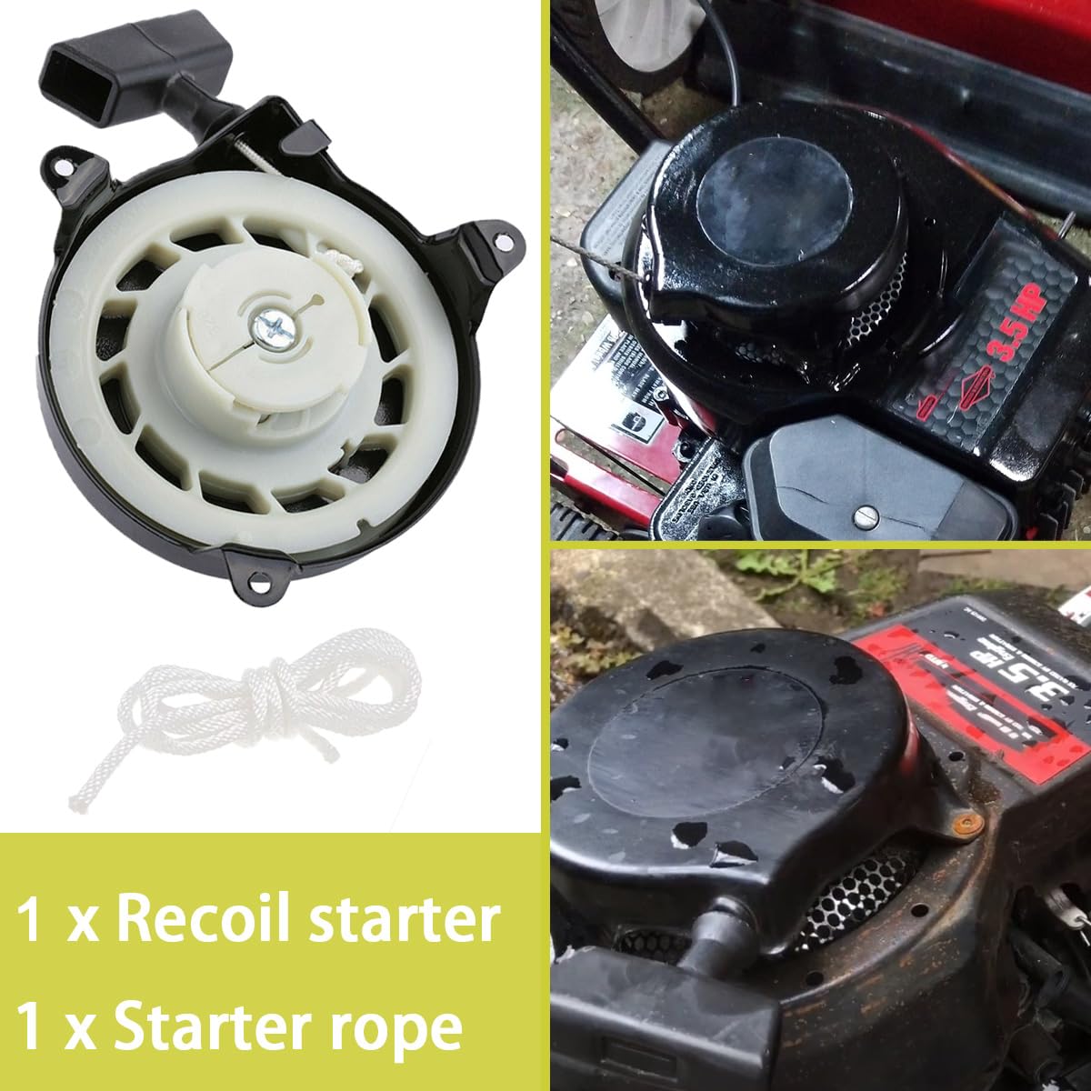 ZAMDOE Avviamento a Strappo 499706 690101 Sostituzione del Gruppo avviamento a Strappo per Briggs & Stratton 091212 092200 093400 09C900 09D900 09L900 10b902 10T502 10a902 Tosaerba a Motore