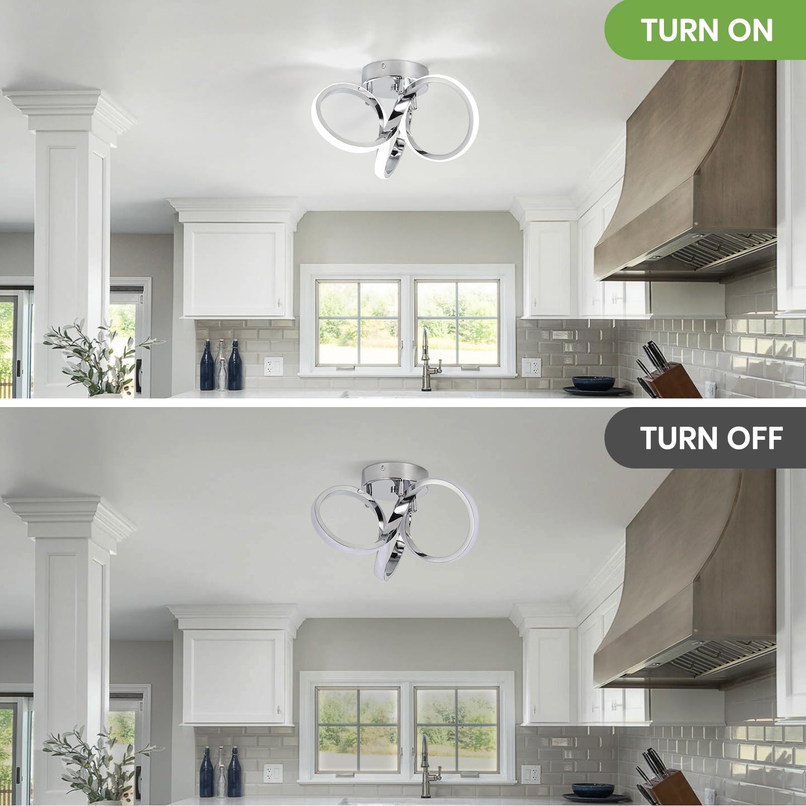 Vloitgol Modern Led Ceiling Light Fixture,28W Cool White 6000K Led Hallway Light Fixtures Ceiling,Close to Ceiling Lights for Hallway Bedroom Kitchen Bathroom Aisle Staircase Ceiling Lamp