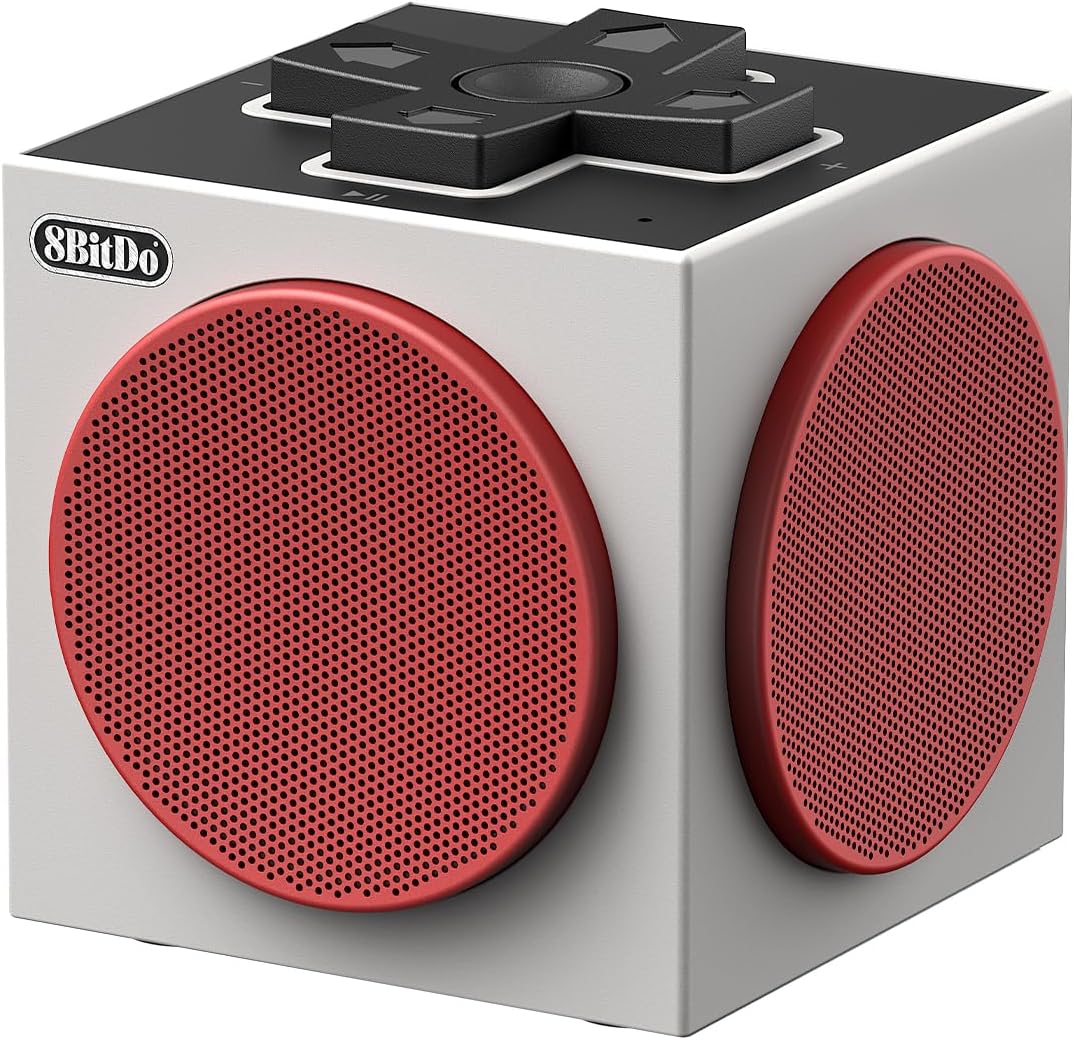 8BitDo Retro Cube 2 Speaker, Portable Bluetooth Speaker with Stereo Sound, Wireless Charging Dock, Bluetooth 5.3/2.4G/Wired USB Connections - N Edition