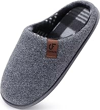 COFACE Chaussons Homme Hiver Chaud en Mousse à Mémoire Pantoufles en Feutre Pour Intérieur/Extérieur de Forme Chaussures Enavec Semelle Antidérapante en Caoutchouc Taille 40-49