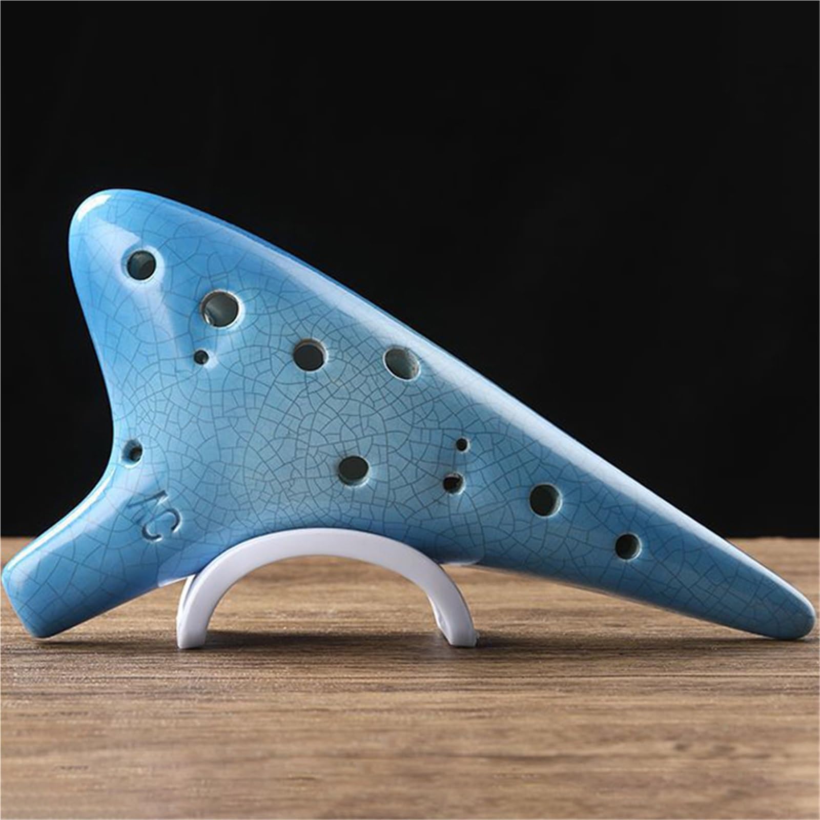 Ocarina Per Principianti Ocarina 12 Fori C-tune Beginner AC Professional Beginner Adult Ice Crack Ocarina(Blue 1)