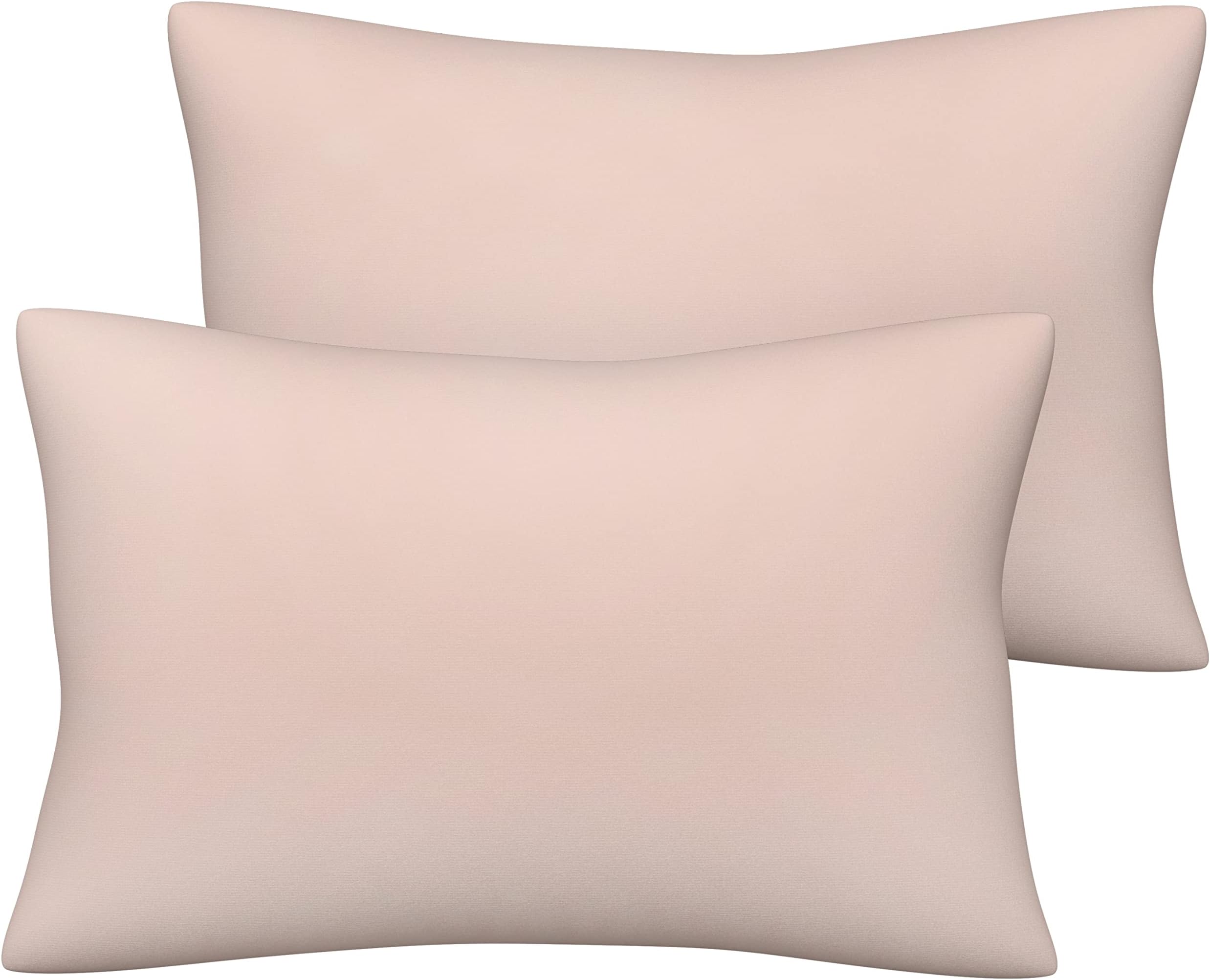 Pobibaby - 2 Pack Premium Toddler Solid Pillowcase - Ultra Soft Jersey Knit - Crib & Kids Pillow, Travel Pillow Case Cover (Pink Beige)Global Organic Textile StandardGlobal Organic Textile StandardOEKO-TEX STANDARD 100Global Organic Textile StandardGlobal Organic Textile Standard