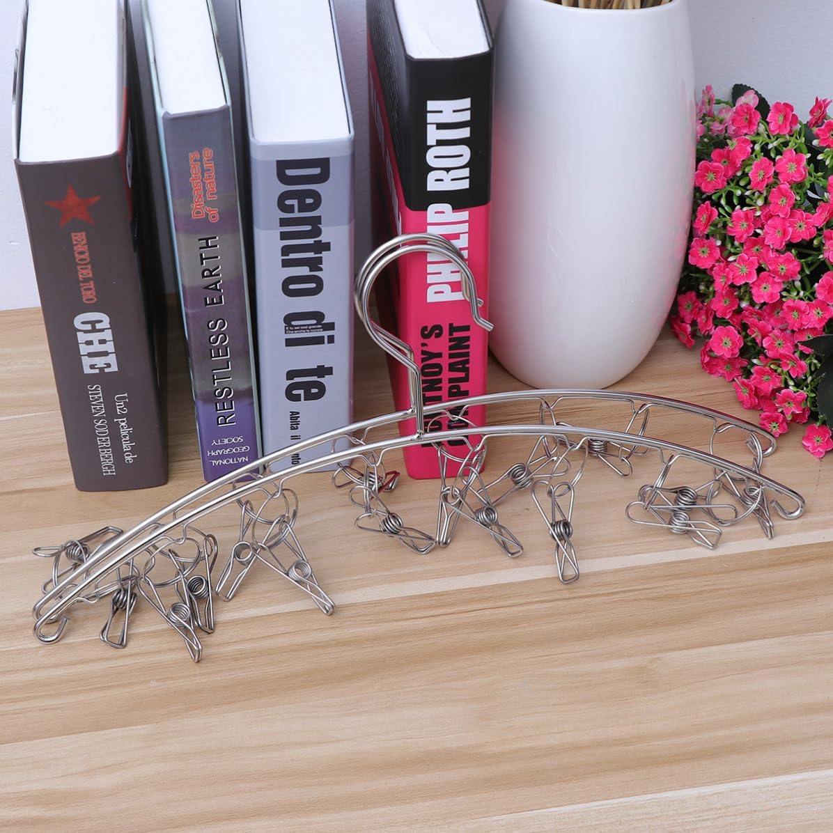 2pcs Stainless Steel 8 Clip Laundry Hanger for Socks and Shirts