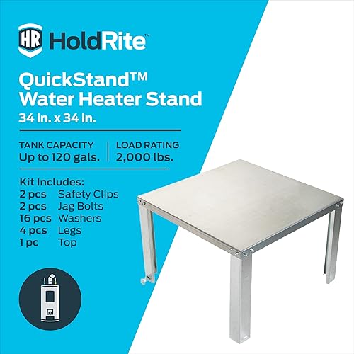Miniatura 9 de HoldRite QuickStand - Soporte para calentador de agua de 24 pulgadas, hasta 100 galones, sin montar, 40-S-24-U