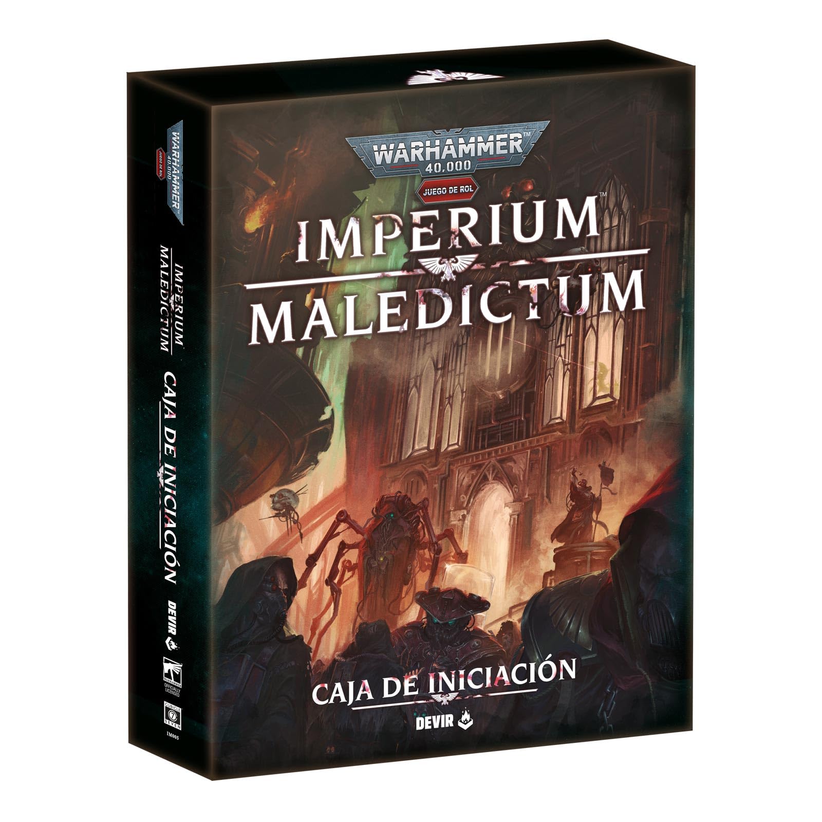 Devir - Imperium Maledictum Caja de Inicio Juego de rol Warhammer 40.000 Temática Ciencia Ficción Grimdark Aventura Inquisitorial Starter Set Completo con Dados y Personajes - Versión Española