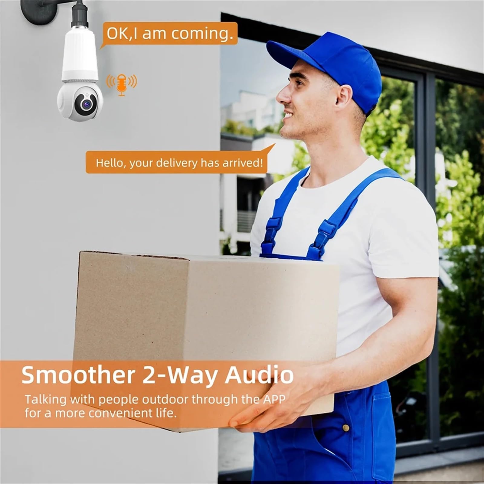 Camera Surveillance, Caméra IP d'intérieur à ampoule , Vision nocturne polychrome, suivi automatique, vidéosurveillance intelligente, moniteur de sécurité sans fil avec support E27 ,Sécurité, Antivol(