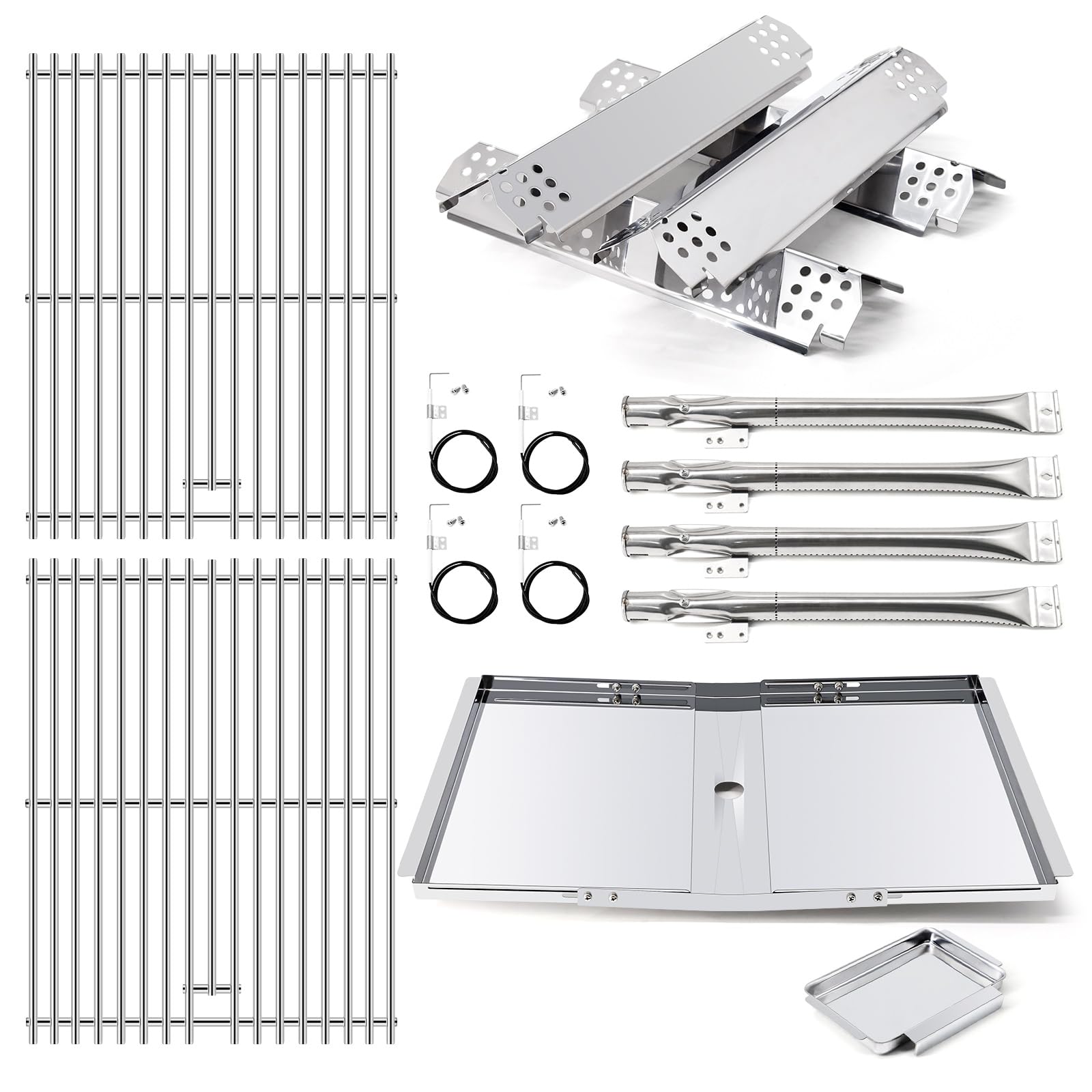 Photo 1 of Adviace Grill Replacement Parts for Nexgrill 720-0830H 720-0783E 720-0783EH, Drip Pan Grease Tray & Grill Grates & Heat Plates, Burner Tubes & Igniter for Home Depot Nexgrill 4 Burner 720-0830H
