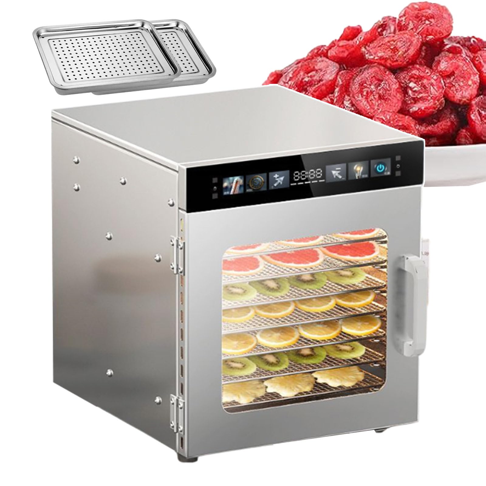AYCDL Food Dehydrator Machine, Electric Fruit & Meat Drying Machine 20~30kg Stainless Steel Food Dehydrator 12-Layer