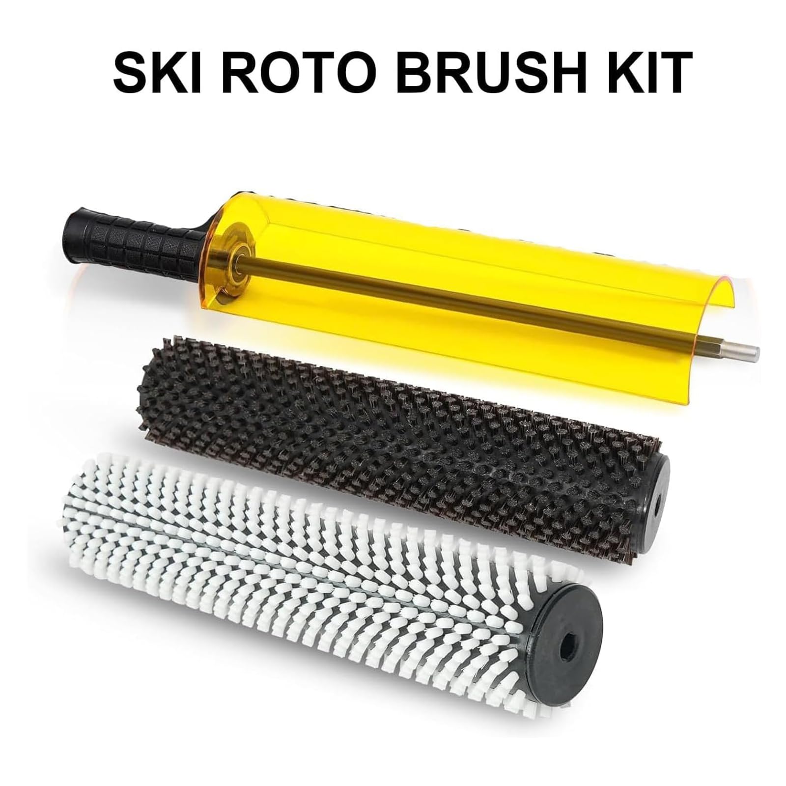Zestaw szczotek obrotowych do nart 150/300 mm, zestaw szczotek do wosku snowboardowego, zawiera 3 szczotki do łatwego woskowania i usuwania wosku, kompatybilne z wiertarką elektryczną