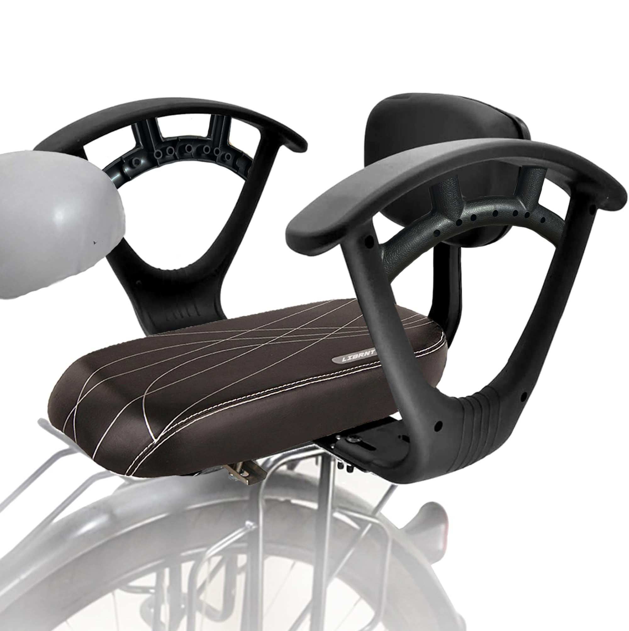 LIBRNTY Asiento Trasero Bici+Pasamanos para Bicicleta,Pasamanos del Asiento Trasero de la Bicicleta,Reposabrazos en Ambos Lados para Mayor Comodidad,Accesorios de Seguridad para al Aire Libre
