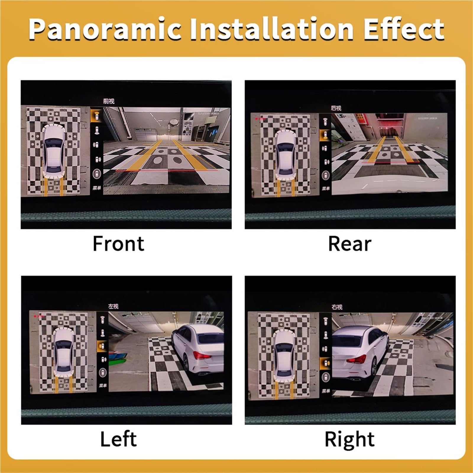 360-Grad-Fahrzeugkamera-Rundumsicht 1080P Rechts- + Links- + Vorne- + Rückansicht Autokamerasystem Für Android-Player Rückfahrkameras Rückfahrkamera Set