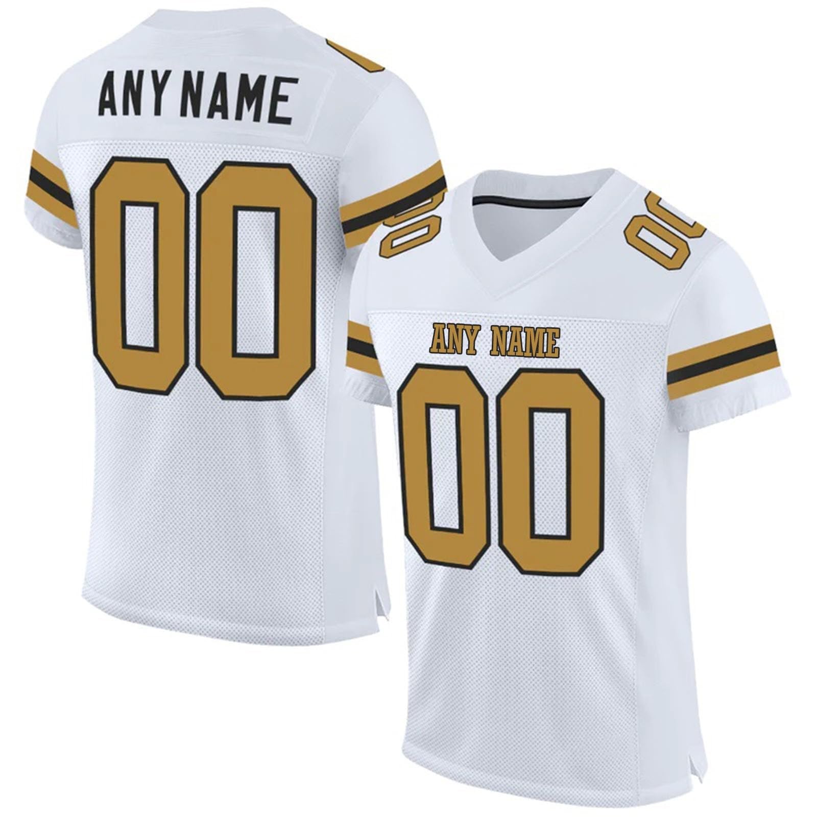 WEOPLKIN Personalized American Football Jersey, Men Women Youth, Quick Dry white
