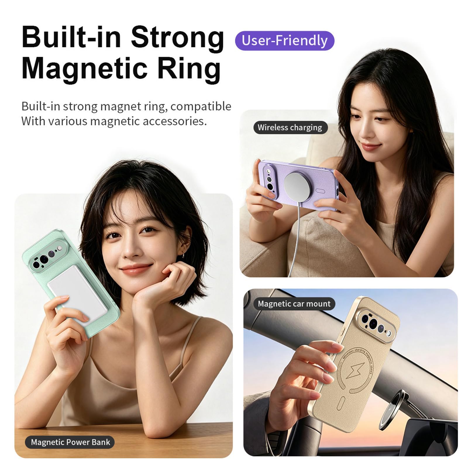 Cover Magnetica Per Google Pixel 11 Pro XL/ 11 Pro/ 11, Ultra Sottile Pelle