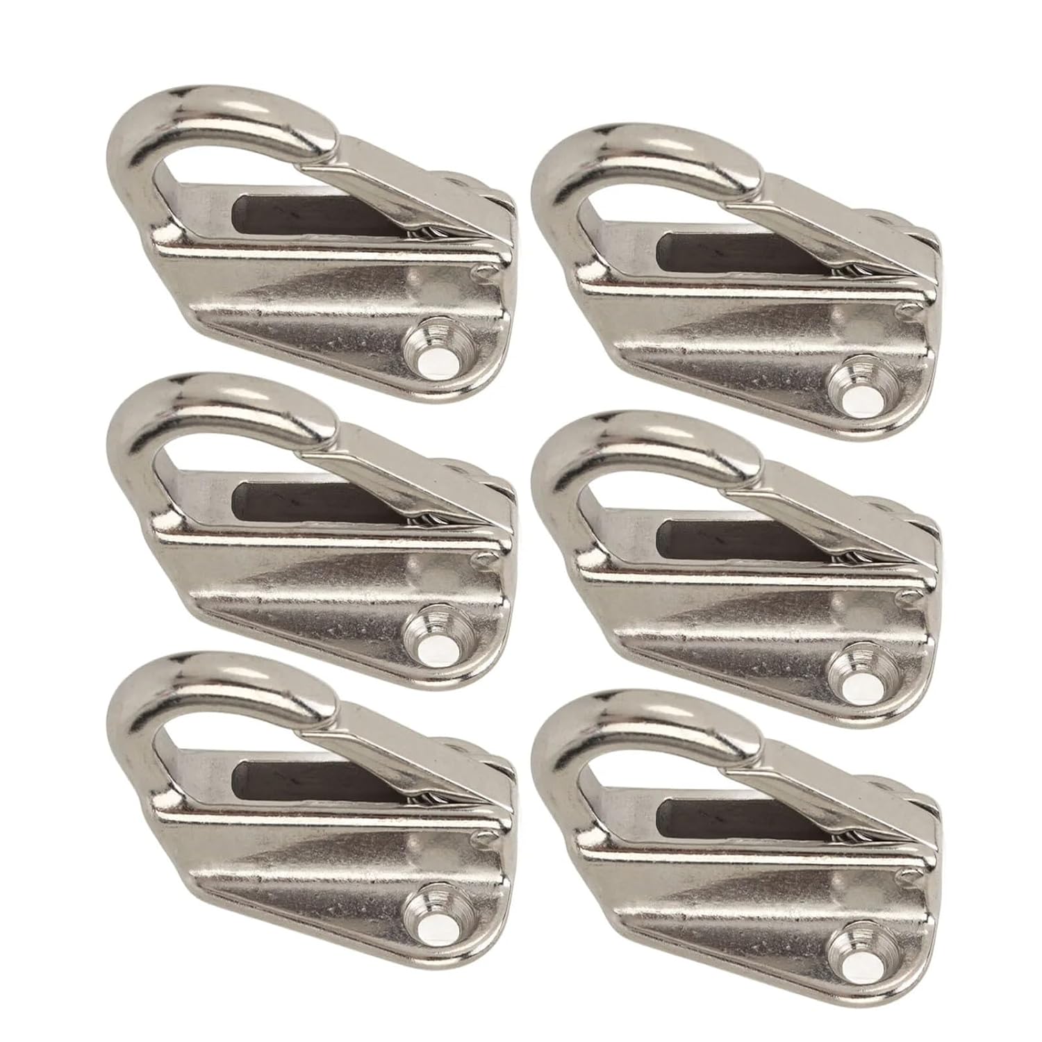 6Pcs Boat Hook 316 Stainless Steel Heavy Duty Spring Buckle Type Hanger for Home Marine Engineering