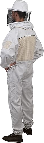 Miniatura 4 de Humble Bee- Traje con ventilación para apicultura con velo redondo 430, L, Lino Blanco