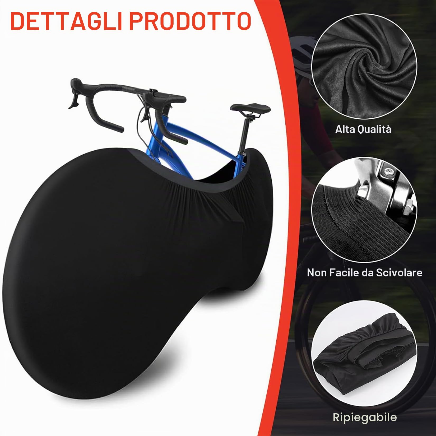 Telo Copri Bicicletta da Esterno Nero Copertura per Bicicletta Impermeabile Resistente Alle Intemperie Lavabile per Bici da Montagna Strada