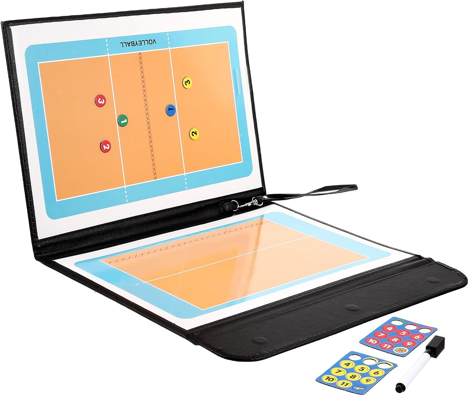 Milisten Volleyball Coaching Board Reusable Writing Sports Ball Match Strategy Board Kit with Dry Erase Marker for Coaches Training and Game Planning