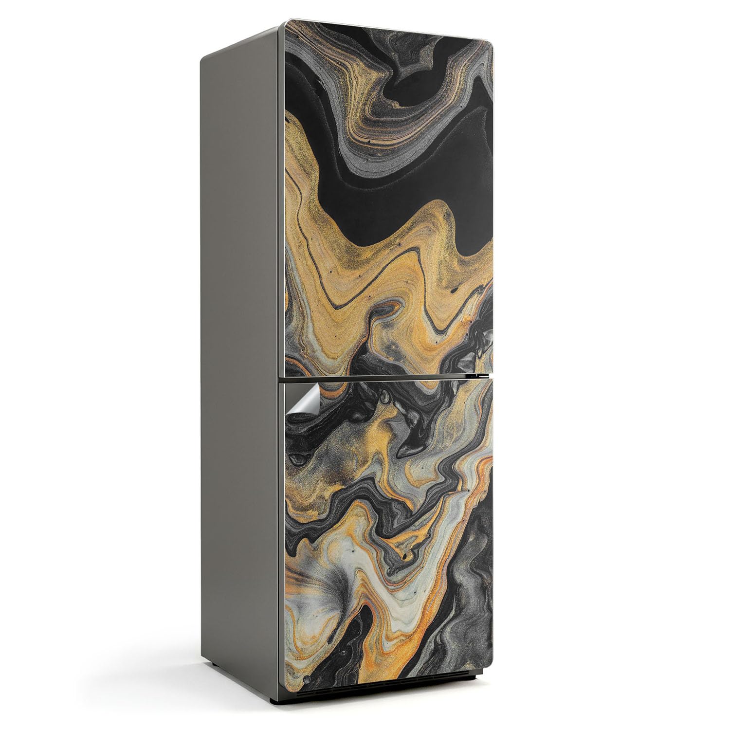 Autocollant frigo peinture abstraite pour relooker une cuisine moderne en un clin d'œil