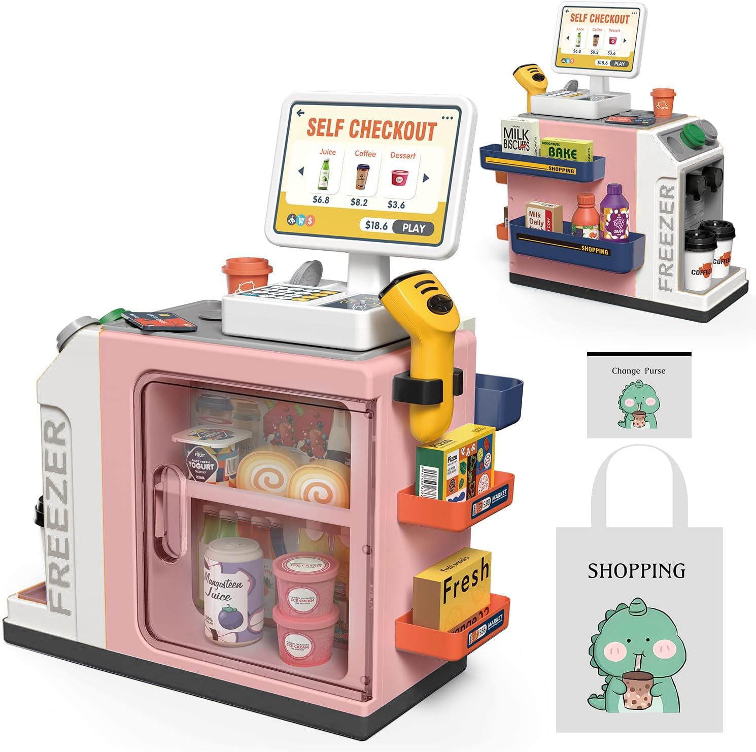 Amazon.com: Cash Register Playset for Kids - 48PCS with Toy Coffee