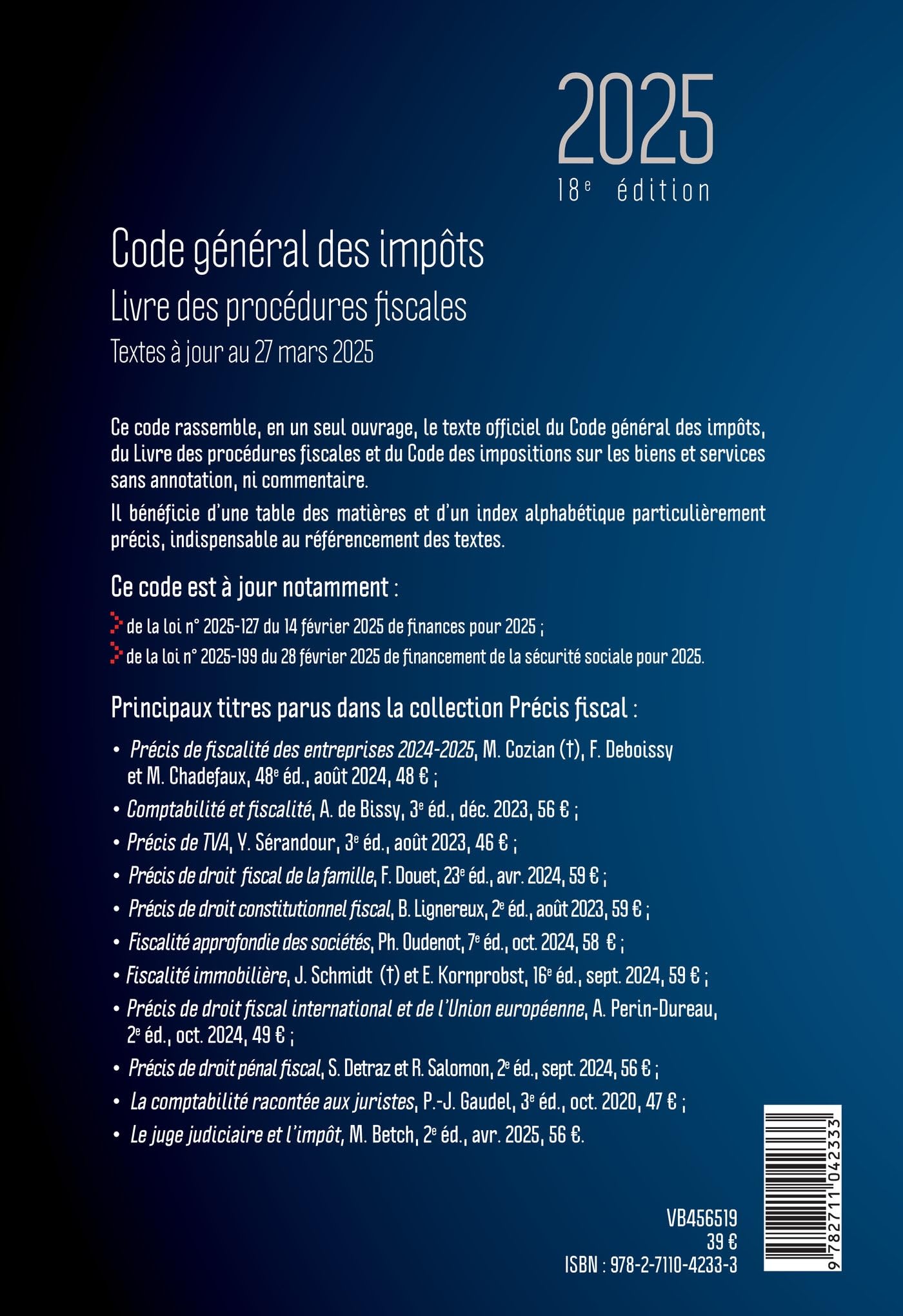 Code général des impôts et Livre des procédures fiscales 2025