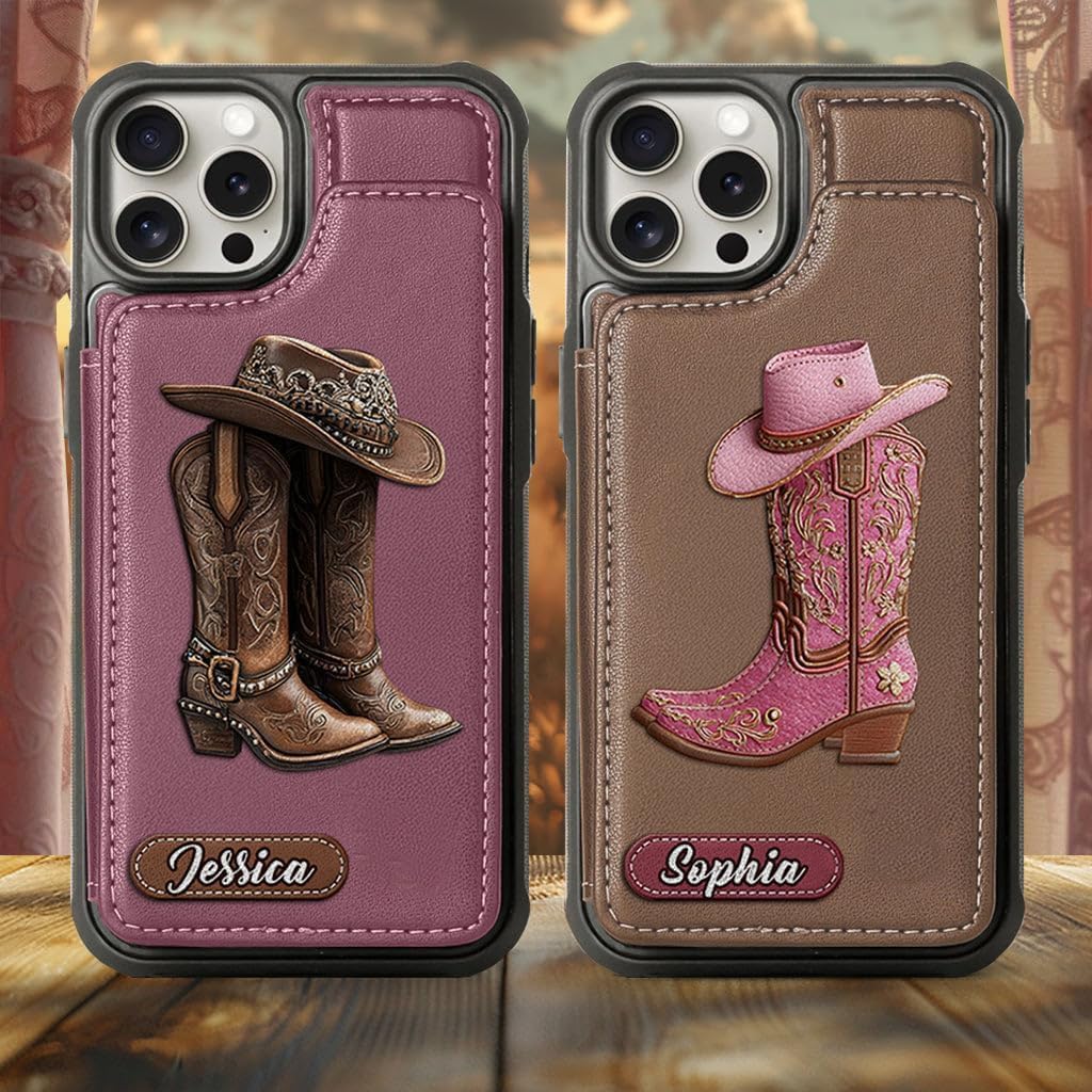 Western Spirit - Personalized Cowgirl Wallet Phone Case