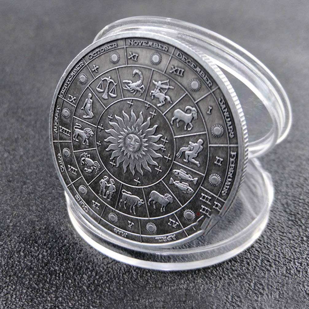 PRETYZOOM Sternbild-Münze Schütze – Vintage Metallmünze, 4 Cm, Als Geschenk Oder Sammlerstück (für Geburtstag, Horoskop)
