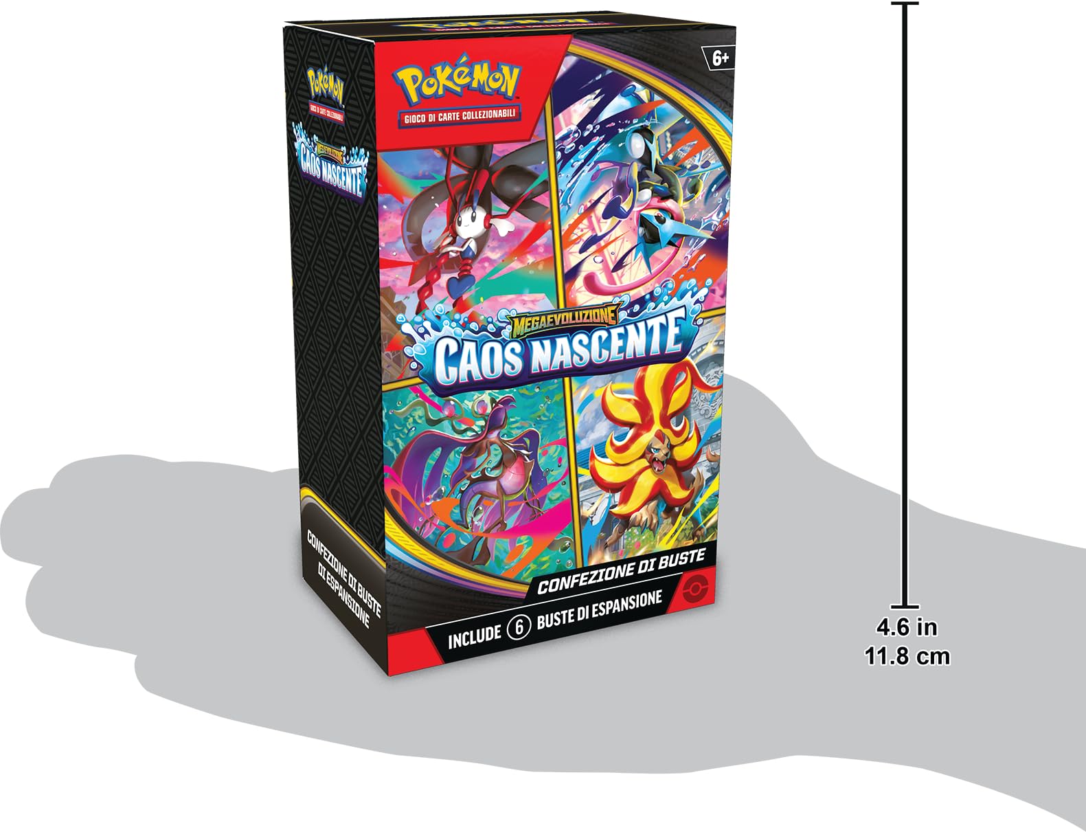 Pokémon: Megaewolucja pakiet rozszerzeń - wschodzący chaos GCC Pokémon (sześć dodatków), wydanie włoskie