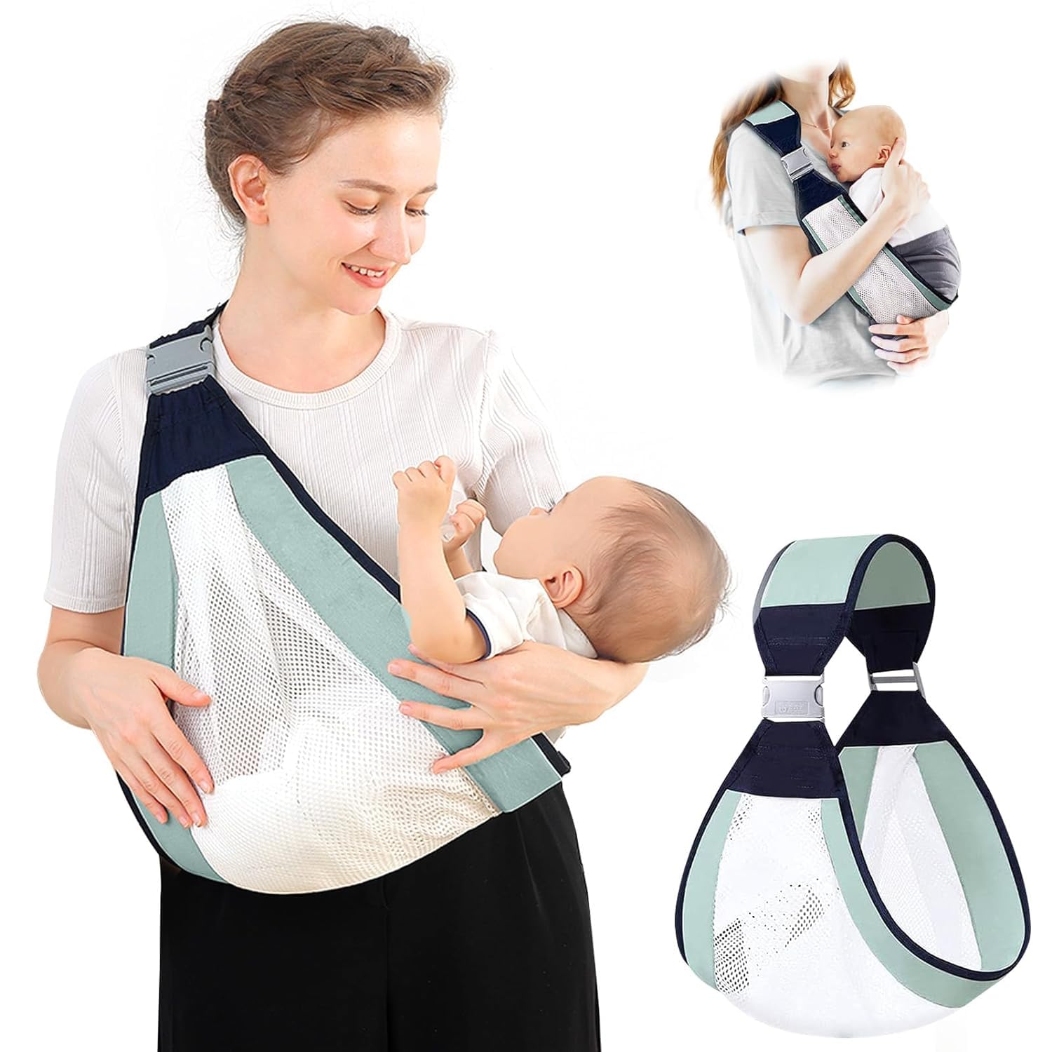 drumstone(baby stock sale) breathable mesh baby carrier sling, quick dry, adjustable shoulder straps, newborn to toddler carrier (up to 20kg) best gift for newly mothers