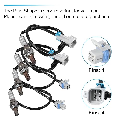 Miniatura 3 de X AUTOHAUX 4 unids Sensor de oxígeno 4 cables aguas arriba aguas abajo aire relación combustible O2 Sensor 213-4229 234-4668 para Cadillac Escalade