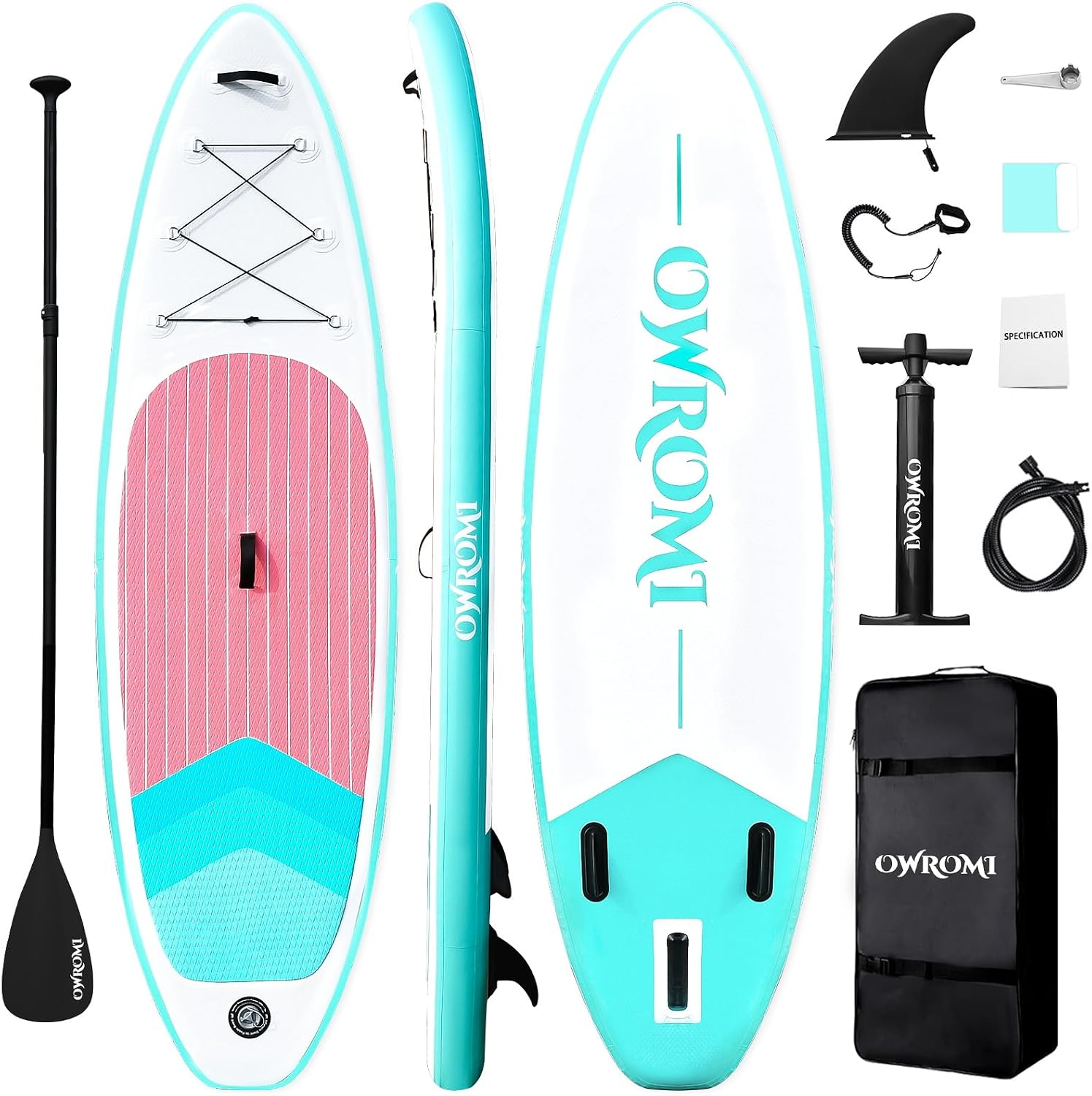Inflatable Stand Up Paddle Boards with Premium SUP Paddle Board Accessories, Wide Stable Design, Anti-Slip EVA Deck for Youth & Adult