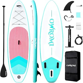Inflatable Stand Up Paddle Boards with Premium SUP Paddle Board Accessories, Anti-Slip EVA Deck for Youth & Adult