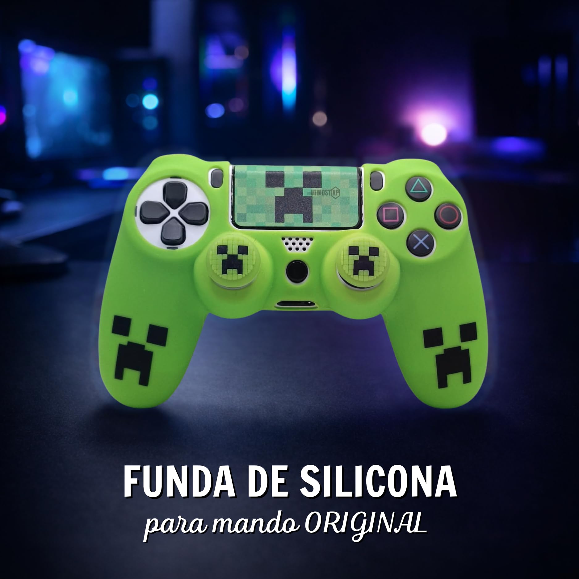 UmostXP Hülle Kompatibel mit PS4 Controller, Weiches und Komfortables Silikon für Besseren Halt, Zubehör für Play 4 Controller, Zubehör Kompatibel mit Originalem Play 4 Controller (Grün)