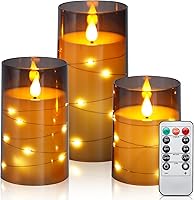 Vista 16 de Aignis 6 piezas de velas LED flotantes sin llama, velas de té de rosa blanca de plástico operadas por batería, más de 120 horas de tiempo de brillo